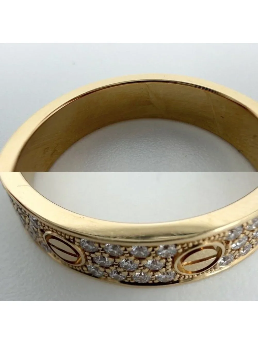 Cartier Ring Love Small Pave 18k YG Gold 88 Diamonds